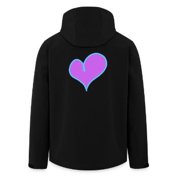 Cœur Valentin Chère petite amie - Veste softshell homme en polyester recyclé Stanley/Stella - noir - Dos - AI Model Male 185 light (185cm)