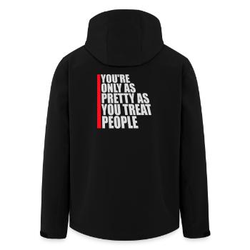 You're Only As Pretty As You Treat People Ehrlich - Recycelte Männer Softshell-Jacke von Stanley/Stella - Schwarz - Hinten - AI Model Male 185 light (185cm)