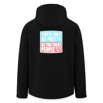 You're Only As Pretty As You Treat People Ehrlich - Recycelte Männer Softshell-Jacke von Stanley/Stella - Schwarz - Hinten - AI Model Male 185 light (185cm)