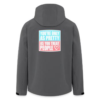 You're Only As Pretty As You Treat People Ehrlich - Recycelte Männer Softshell-Jacke von Stanley/Stella - Anthrazit - Hinten - AI Model Male 185 light (185cm)