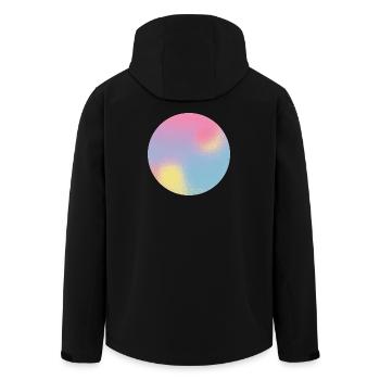 Test d’aura Sphère dégradée pastel - Veste softshell homme en polyester recyclé Stanley/Stella - noir - Dos - AI Model Male 185 light (185cm)