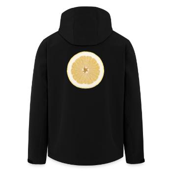 Lemon, Citrus, Lemon Slice, Shirt, Hoodie - Men’s Recycled Softshell Jacket by Stanley/Stella - black - Back - AI Model Male 185 light (185cm)