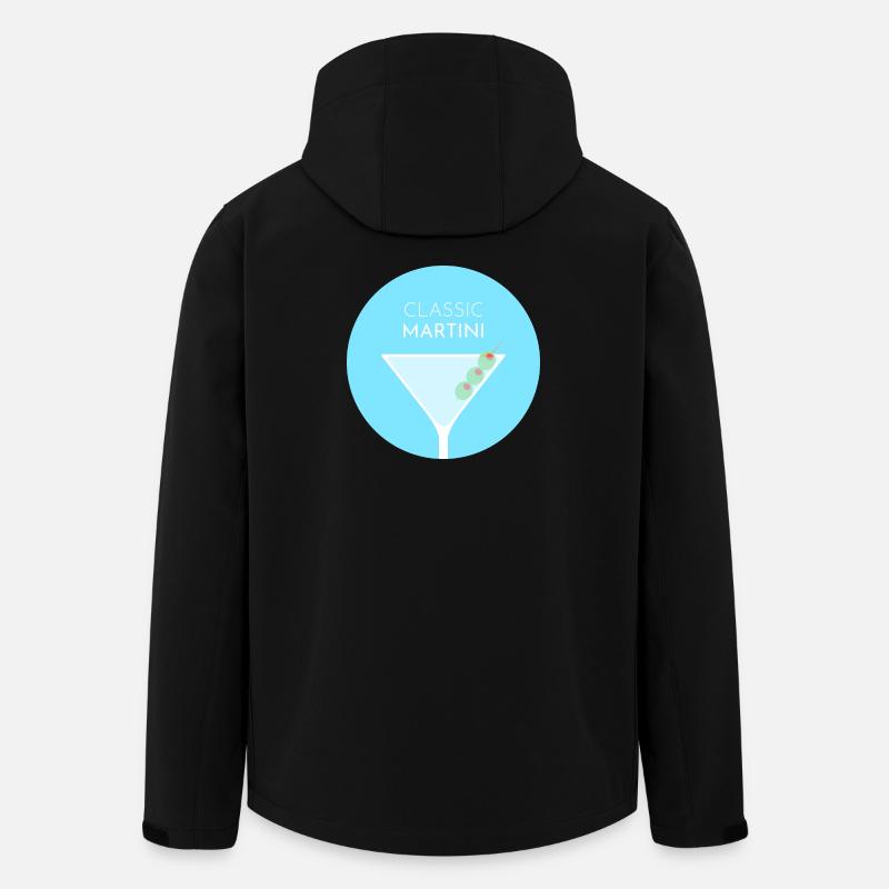Klassischer Martini-Cocktail – Flachfarbiges Design - Recycelte Männer Softshell-Jacke von Stanley/Stella - Schwarz