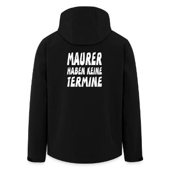 Maurer - Recycelte Männer Softshell-Jacke von Stanley/Stella - Schwarz - Hinten - AI Model Male 185 light (185cm)