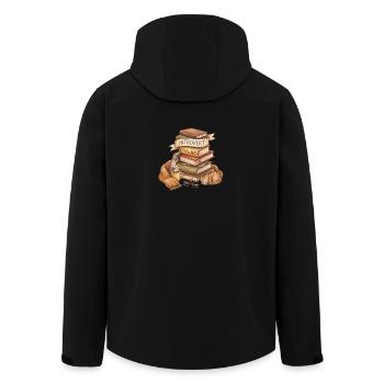 Introvert Book Lover Stack - Men’s Recycled Softshell Jacket by Stanley/Stella - black - Back - AI Model Male 185 light (185cm)