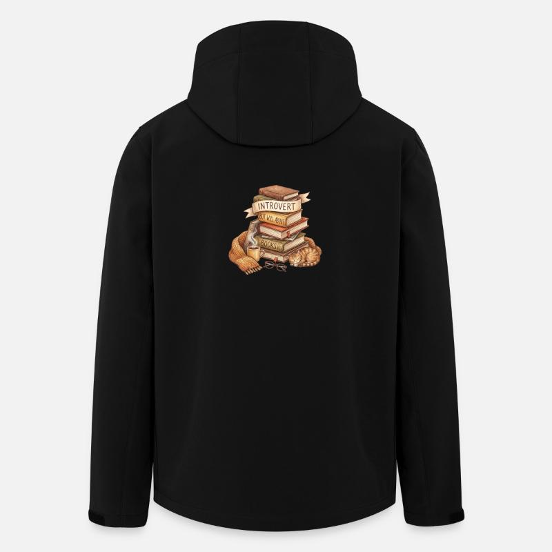 Introvert Buchliebhaber Stapel - Recycelte Männer Softshell-Jacke von Stanley/Stella - Schwarz