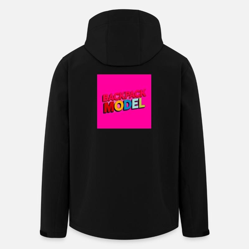 Rucksackmodell Neon-Text - Recycelte Männer Softshell-Jacke von Stanley/Stella - Schwarz