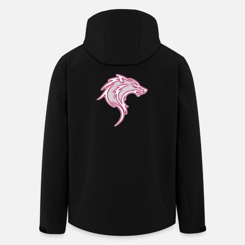 Aggressive pink stylized tribal wolf - Men’s Recycled Softshell Jacket by Stanley/Stella - black