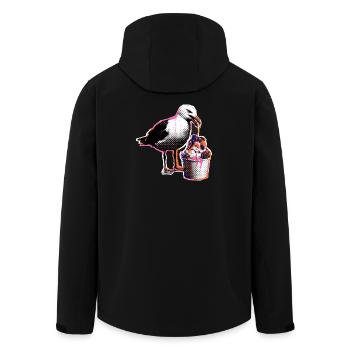 Möwe Isst Eis - Recycelte Männer Softshell-Jacke von Stanley/Stella - Schwarz - Hinten - AI Model Male 185 light (185cm)