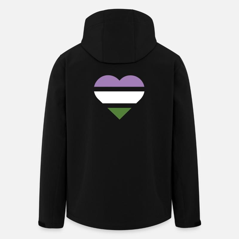 Pride Flag Heart · Genderqueer - Recycelte Männer Softshell-Jacke von Stanley/Stella - Schwarz