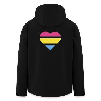 Pride Flag Heart · Pansexual - Men’s Recycled Softshell Jacket by Stanley/Stella - black - Back - AI Model Male 185 light (185cm)