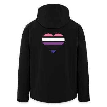 Pride Flag Heart · Genderfluid - Recycelte Männer Softshell-Jacke von Stanley/Stella - Schwarz - Hinten - AI Model Male 185 light (185cm)