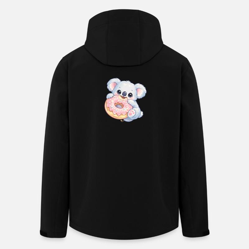 Cuddly koala with donut - Men’s Recycled Softshell Jacket by Stanley/Stella - black