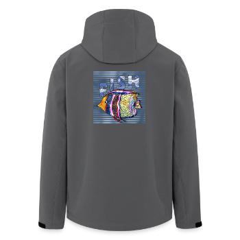 poisson - Veste softshell homme en polyester recyclé Stanley/Stella - noir - Dos - AI Model Male 185 light (185cm)