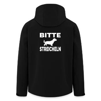 Dackel - Recycelte Männer Softshell-Jacke von Stanley/Stella - Schwarz - Hinten - AI Model Male 185 light (185cm)