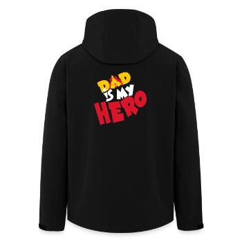 Papa est mon héros BD Papa est mon héros - Veste softshell homme en polyester recyclé Stanley/Stella - noir - Dos - AI Model Male 185 light (185cm)