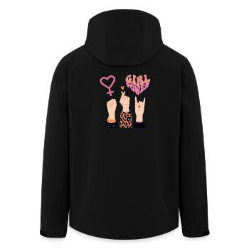 GIRL POWER, SŒURS, AMOUR & ROCK ON ! 💪❤️♀️ - Veste softshell homme en polyester recyclé Stanley/Stella - noir - Dos - AI Model Male 185 light (185cm)