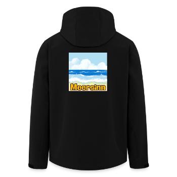 MEERSINN – AMBIANCE PLAGE, VACANCES ET SOLEIL ! 🏖️ - Veste softshell homme en polyester recyclé Stanley/Stella - noir - Dos - AI Model Male 185 light (185cm)