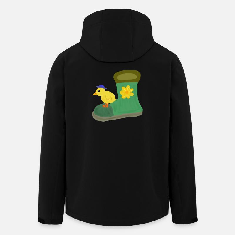 Chick on Green Boot with Flower - Men’s Recycled Softshell Jacket by Stanley/Stella - black