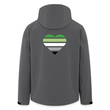 Pride Flag Heart · Aromantic - Recycelte Männer Softshell-Jacke von Stanley/Stella - Schwarz - Hinten - AI Model Male 185 light (185cm)