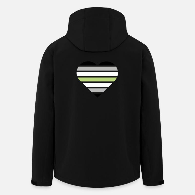 Pride Flag Heart · Agender - Recycelte Männer Softshell-Jacke von Stanley/Stella - Schwarz
