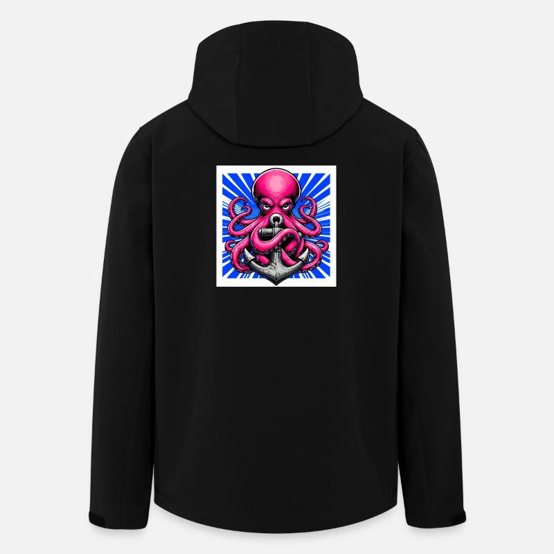 Oktopus umarmt einen Anker - Recycelte Männer Softshell-Jacke von Stanley/Stella - Schwarz