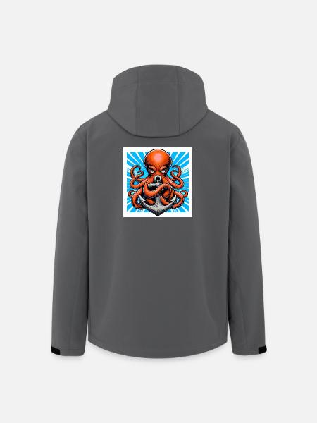 Octopus embraces an Anchor - Men’s Recycled Softshell Jacket by Stanley/Stella - black