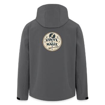Vinyl ist Magie – Retro Schallplatte - Recycelte Männer Softshell-Jacke von Stanley/Stella - Schwarz - Hinten - AI Model Male 185 light (185cm)