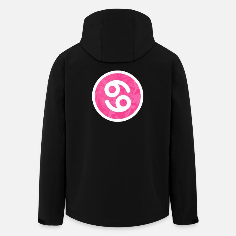 Krebs-Sternzeichen Rosa Marmorsymbol - Recycelte Männer Softshell-Jacke von Stanley/Stella - Schwarz