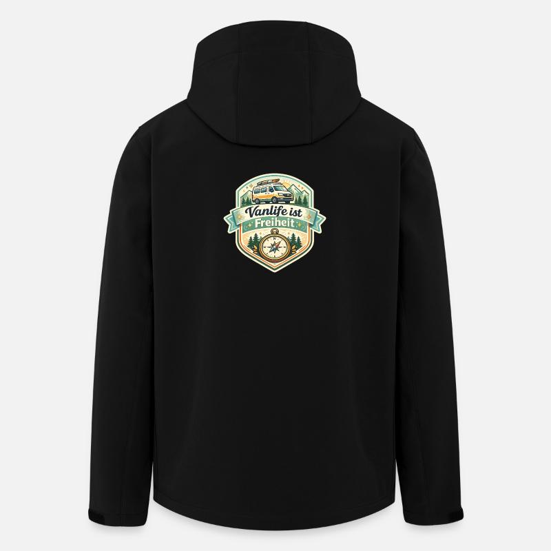 Vanlife ist Freiheit - Recycelte Männer Softshell-Jacke von Stanley/Stella - Schwarz
