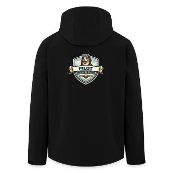 Hundepilot Abzeichen Cartoon - Recycelte Männer Softshell-Jacke von Stanley/Stella - Schwarz - Hinten - AI Model Male 185 light (185cm)
