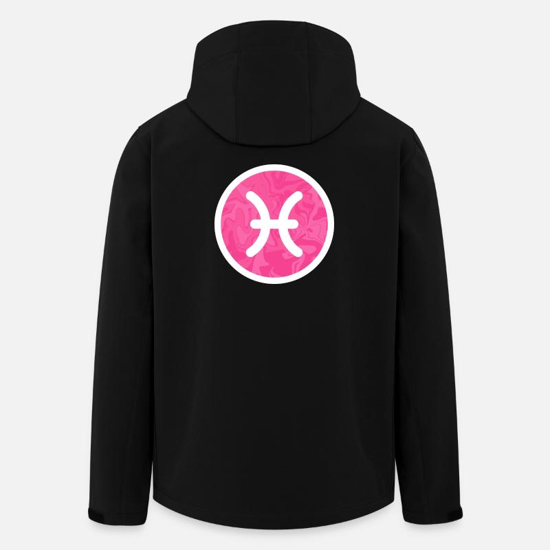 Fische-Tierkreiszeichen Rosa Marmorsymbol - Recycelte Männer Softshell-Jacke von Stanley/Stella - Schwarz