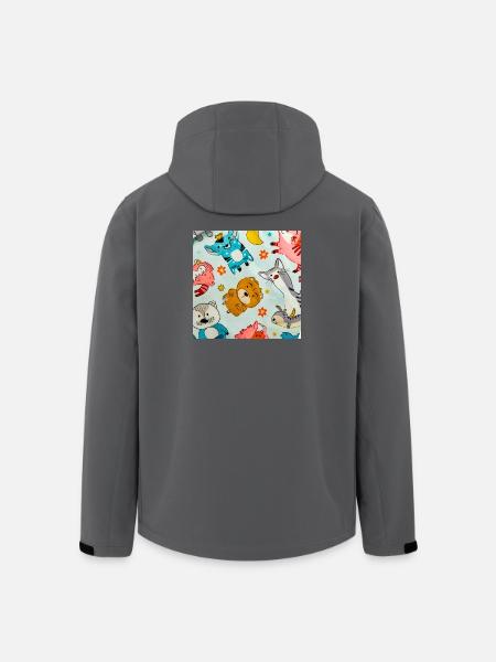 Playful Space Animal Collage - Men’s Recycled Softshell Jacket by Stanley/Stella - black
