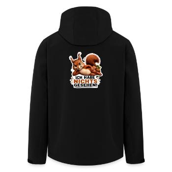 Ich habe nichts gesehen – Freches Eichhörnchen - Recycelte Männer Softshell-Jacke von Stanley/Stella - Schwarz - Hinten - AI Model Male 185 light (185cm)