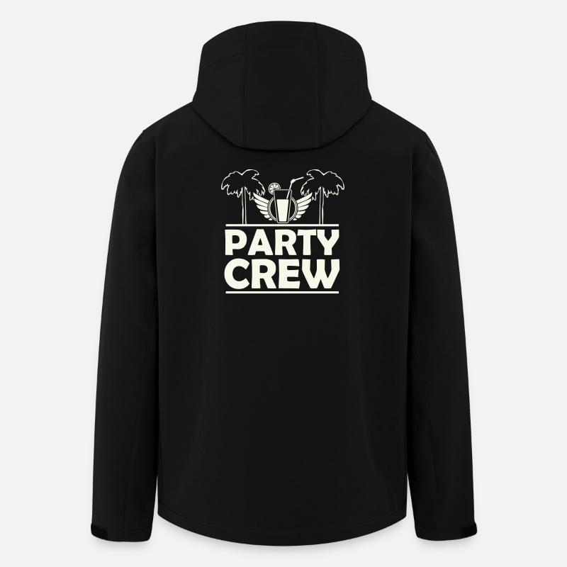 Party Crew Palm Trees - Men’s Recycled Softshell Jacket by Stanley/Stella - black