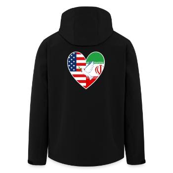 USA Iran Friedenstaube Peace Liebe - Recycelte Männer Softshell-Jacke von Stanley/Stella - Schwarz - Hinten - AI Model Male 185 light (185cm)