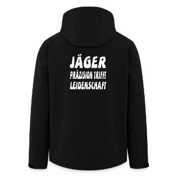 Jäger - Recycelte Männer Softshell-Jacke von Stanley/Stella - Schwarz - Hinten - AI Model Male 185 light (185cm)