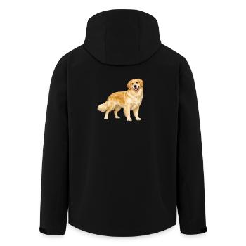 Golden Retriever souriant - Veste softshell homme en polyester recyclé Stanley/Stella - noir - Dos - AI Model Male 185 light (185cm)