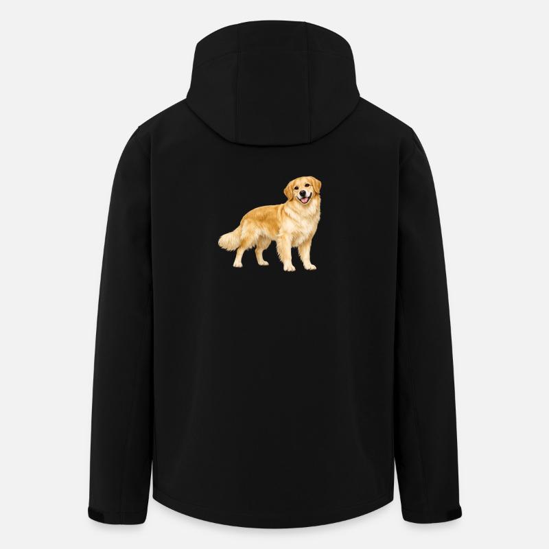 Golden Retriever Smiling - Men’s Recycled Softshell Jacket by Stanley/Stella - black