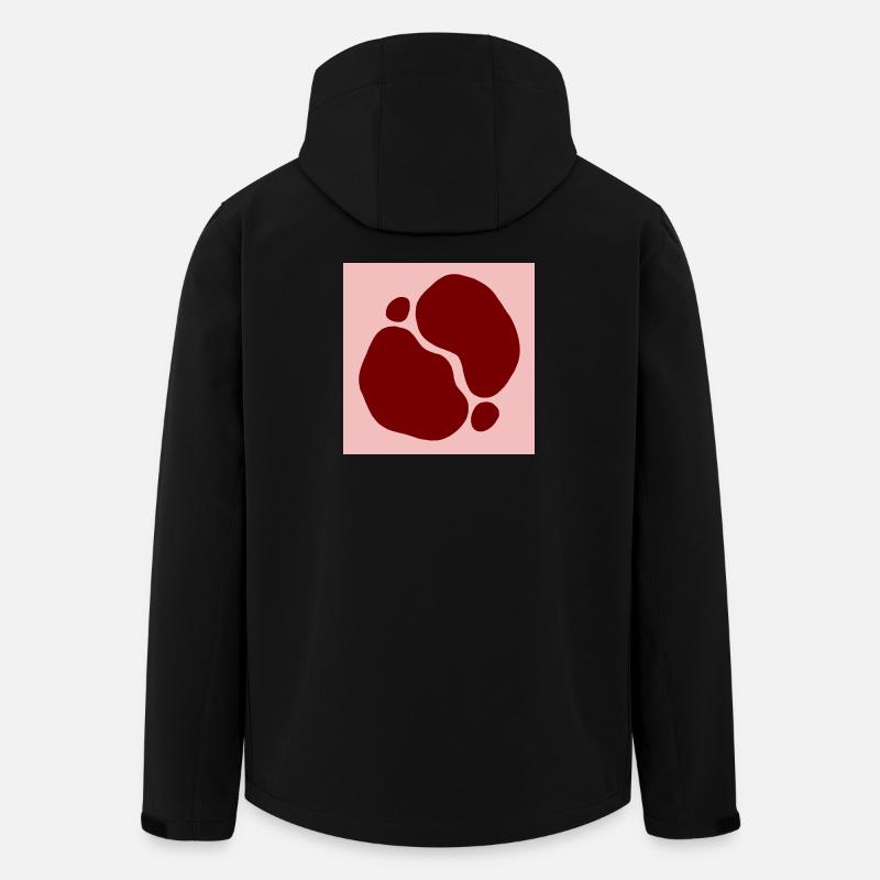 Red Organic Shapes Design - Men’s Recycled Softshell Jacket by Stanley/Stella - black