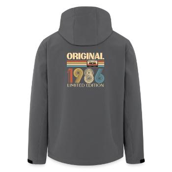 40th birthday, 40 years, original 1986 - Men’s Recycled Softshell Jacket by Stanley/Stella - anthracite - Back - AI Model Male 185 light (185cm)