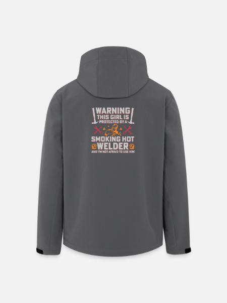 Warning Welder Protects His Girl - Men’s Recycled Softshell Jacket by Stanley/Stella - black