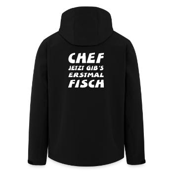 Chef - Recycelte Männer Softshell-Jacke von Stanley/Stella - Schwarz - Hinten - AI Model Male 185 light (185cm)