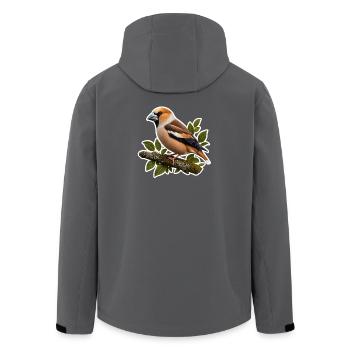 Edler Kernbeißer Sticker – Detailreiche Natur-Illu - Recycelte Männer Softshell-Jacke von Stanley/Stella - Anthrazit - Hinten - AI Model Male 185 light (185cm)