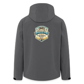 Unterschätze niemals den Werkzeugmeister - Recycelte Männer Softshell-Jacke von Stanley/Stella - Anthrazit - Hinten - AI Model Male 185 light (185cm)