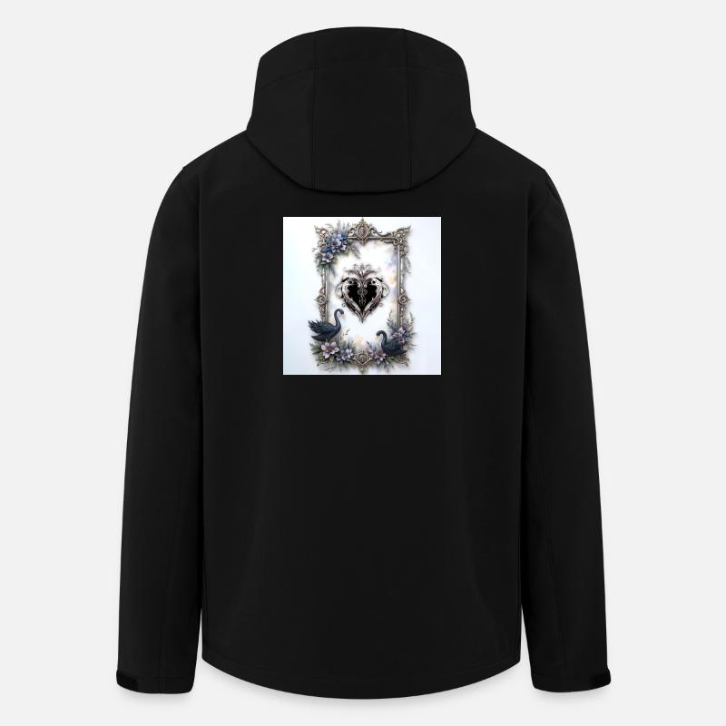 Zierherz im Blumenrahmen - Recycelte Männer Softshell-Jacke von Stanley/Stella - Schwarz