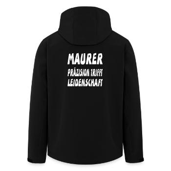 Maurer - Recycelte Männer Softshell-Jacke von Stanley/Stella - Schwarz - Hinten - AI Model Male 185 light (185cm)