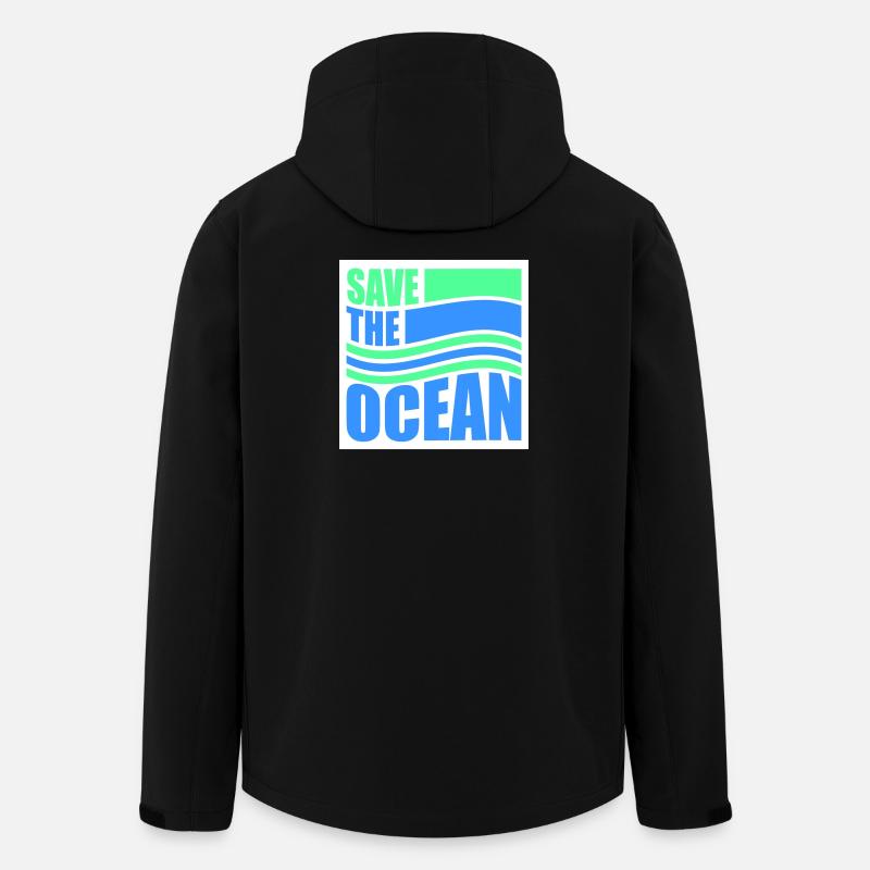 Déclaration environnementale pour l’activisme Sauver l’océan - Veste softshell homme en polyester recyclé Stanley/Stella - noir
