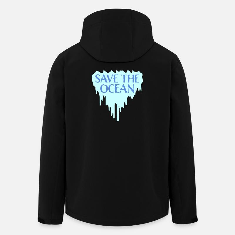 Déclaration environnementale pour l’activisme Sauver l’océan - Veste softshell homme en polyester recyclé Stanley/Stella - noir