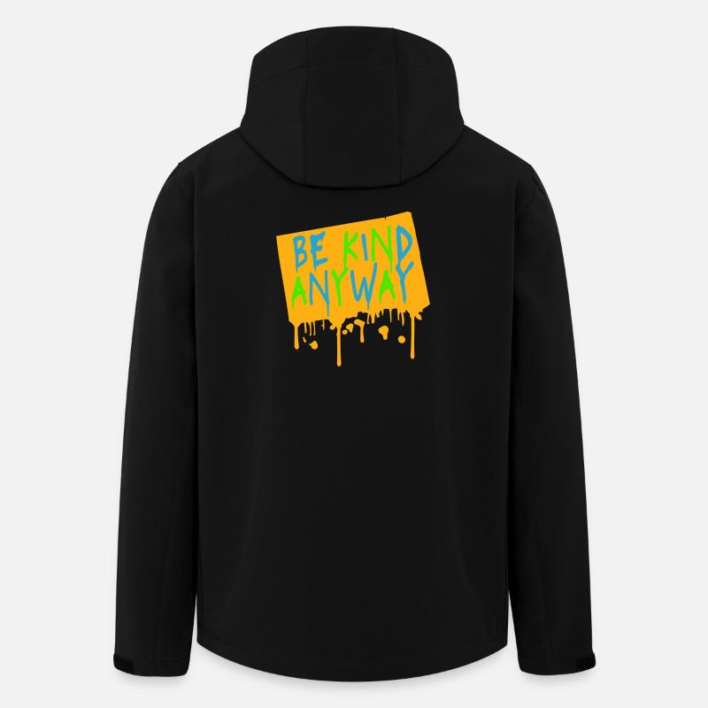 Be Kind Anyway Freundlichkeit Statement Spruch - Recycelte Männer Softshell-Jacke von Stanley/Stella - Schwarz